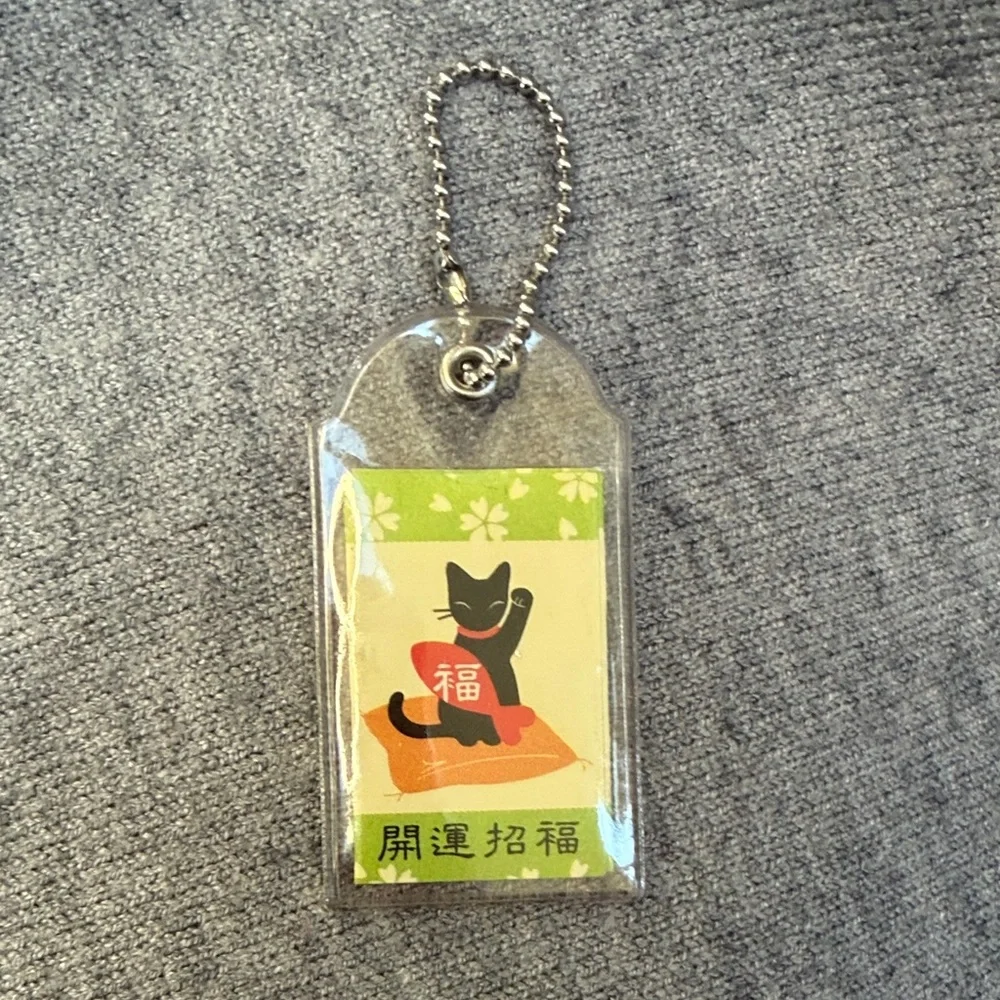 Lucky black Cat Keychain charm